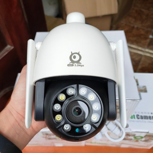 Camera Wifi PTZ C12 V380 Pro 5.0 MPX - Camera Ngoài Trời - Theo Dõi Chuyển Động - Đàm Thoại 2 Chiều - Chống Nước IP68