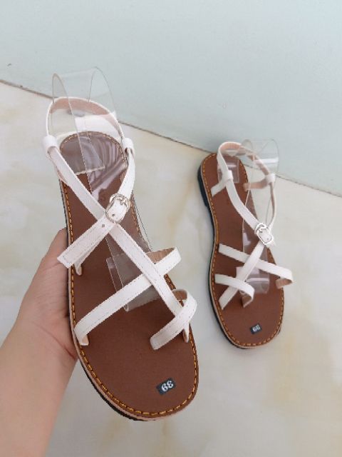 Sandal quai chéo MAILIAA đế gấu quai da gắn nút