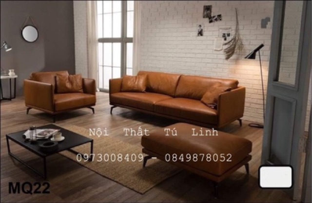 Sofa da tay dẹt văng 2m+ ghế đơn