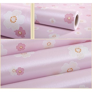 decal giấy dán tường hoa mai năm cánh trắng hồng PPP01