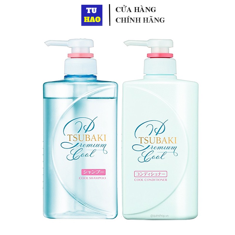 Combo Tsubaki Premium Cool Sạch Dầu Mát Lạnh (Dầu Gội 490ml + Dầu Xả 490ml) - Từ Hảo