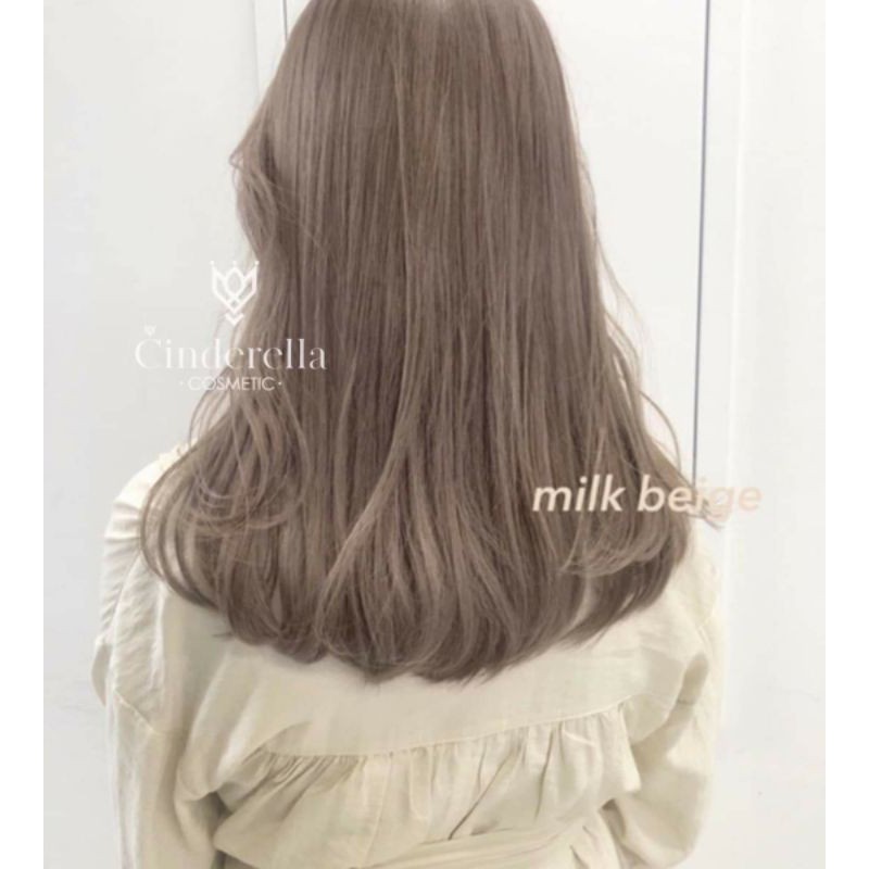 Combo nhuộm màu nâu sữa kèm oxi trợ dưỡng và găng tay nên từ nền 7-8