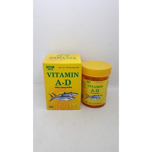 Vitamin A-D - Dược phẩm Hà Tây BỔ SUNG VITAMIN A VÀ D LỌ 100 VIÊN