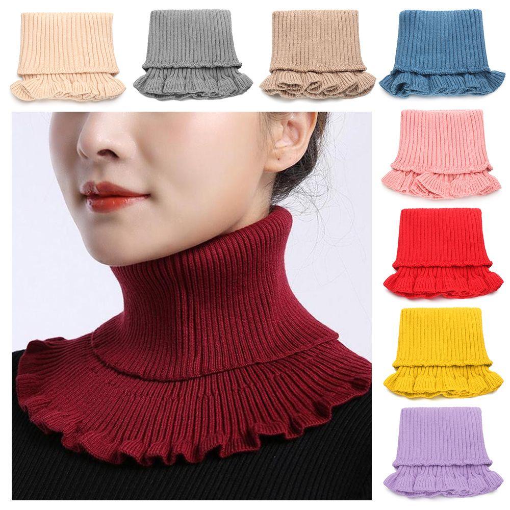 WONDER Cổ Áo Giả Dệt Kim Có Thể Tháo Rời Thời Trang Mùa Đông