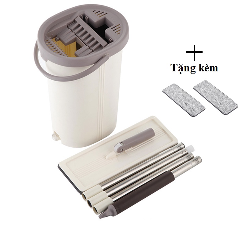 Bộ Lau Nhà Thông Minh 360 độ - Cây lau nhà cao cấp làm từ inox tự vắt tiện lợi