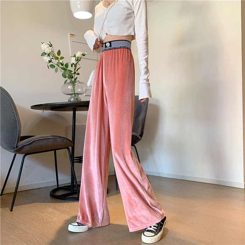 Korean Fashion Women's Wide-Leg Pants Casual Loose Straight Drape Mopping Long Trousers | WebRaoVat - webraovat.net.vn