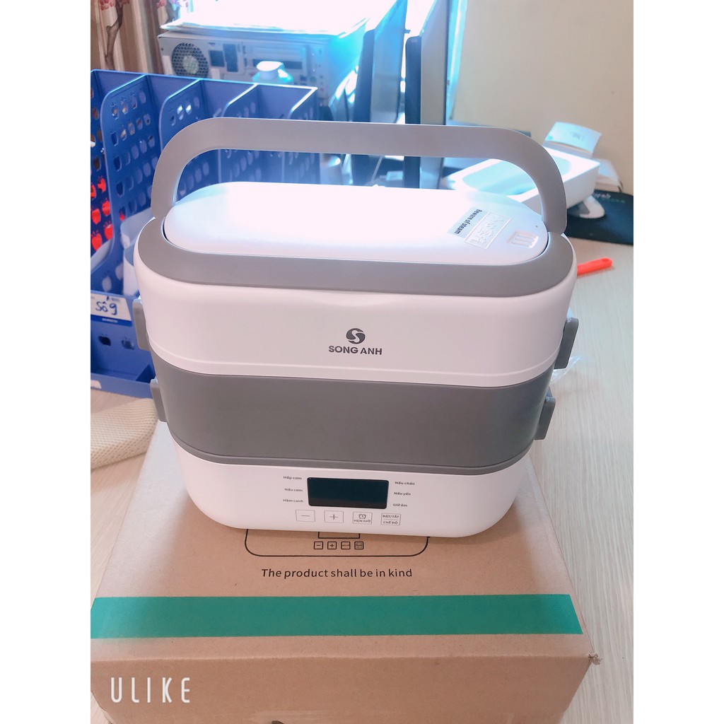 Hộp Đựng Cơm Văn Phòng Giữ Nhiệt 2 Tầng, Hộp Làm Nóng Cơm ,Thức Ăn Cắm Điện 220V/50 Hz