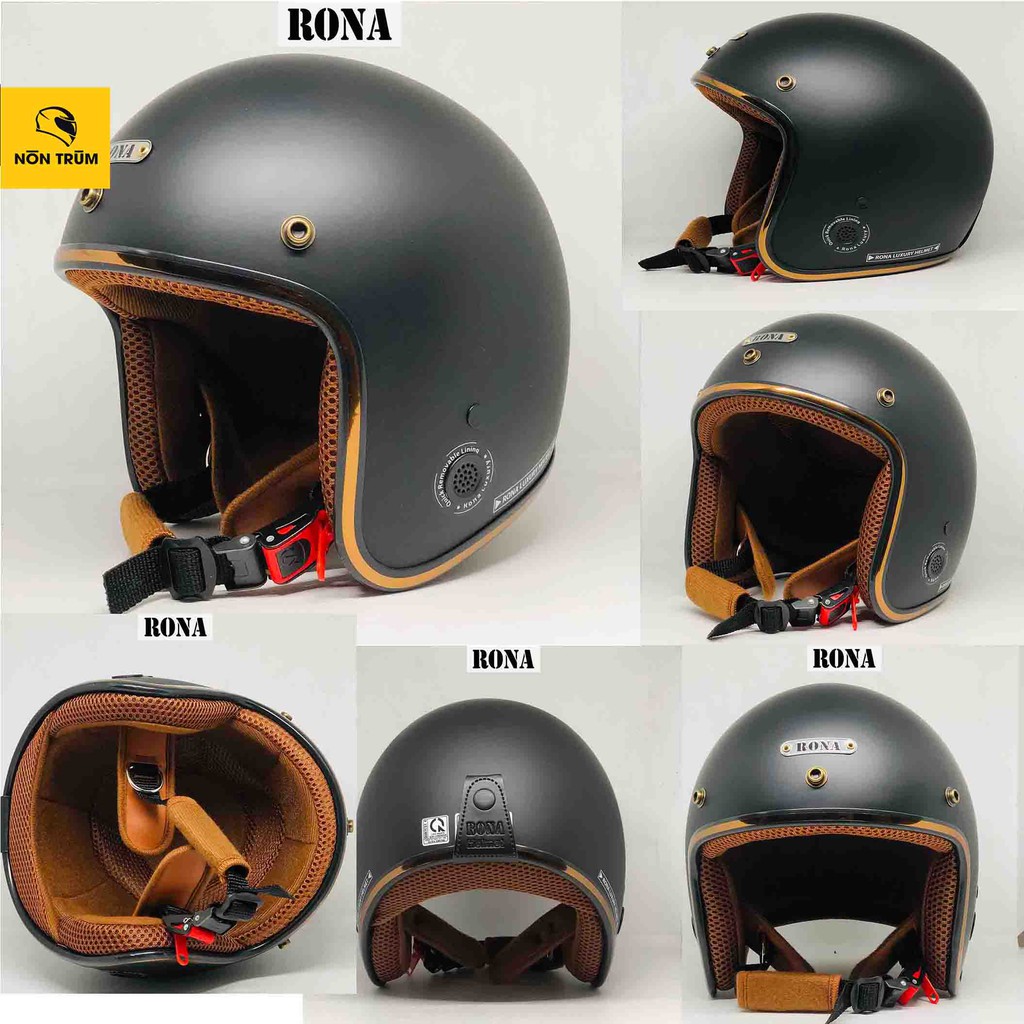 Mũ bảo hiểm đi xe máy 3/4 RONA R8 vòng đầu phù hợp 55-59cm cho nam và nữ tiện dụng nhiều màu sắc