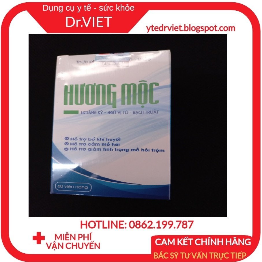 Hộp 60 viên uống khử mùi hôi nách HƯƠNG MỘC- Khử mùi ngăn ngừa cải thiện mùi cơ thể, hôi nách, hôi tay, chân, nặng mùi