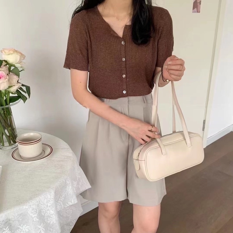 ÁO LEN MỎNG CỔ TRÒN CỘC TAY NHIỀU MÀU AL655 | BigBuy360 - bigbuy360.vn