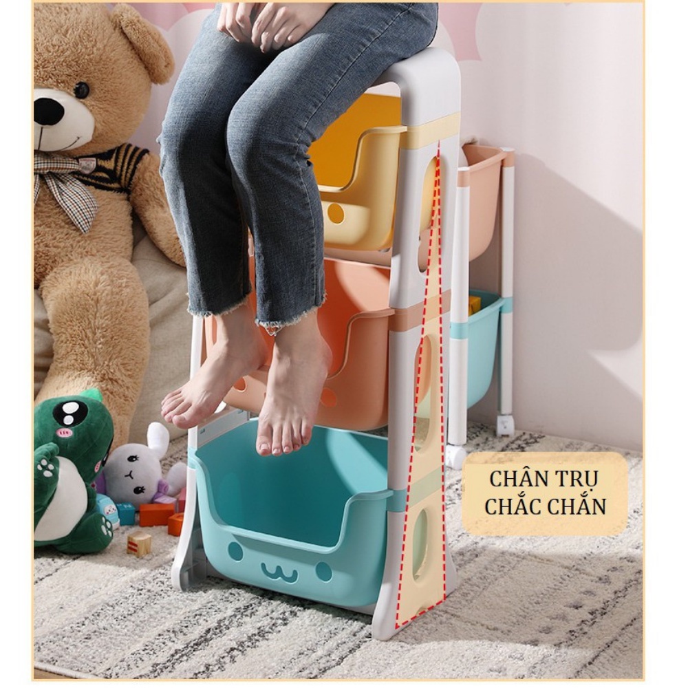 Kệ đựng đồ đa năng hokori kệ gấu để đồ nhựa Việt Nhật có bánh xe 5576