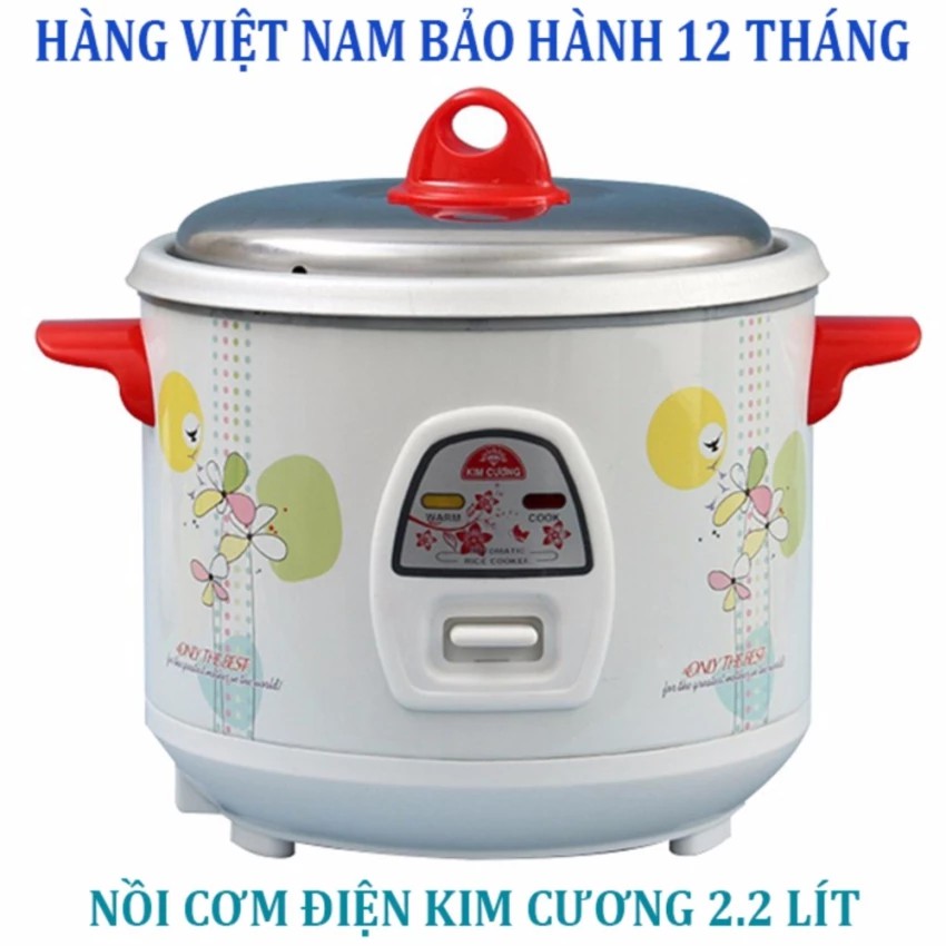 Nồi cơm điện Kim Cương 2,2L nắp rời inox