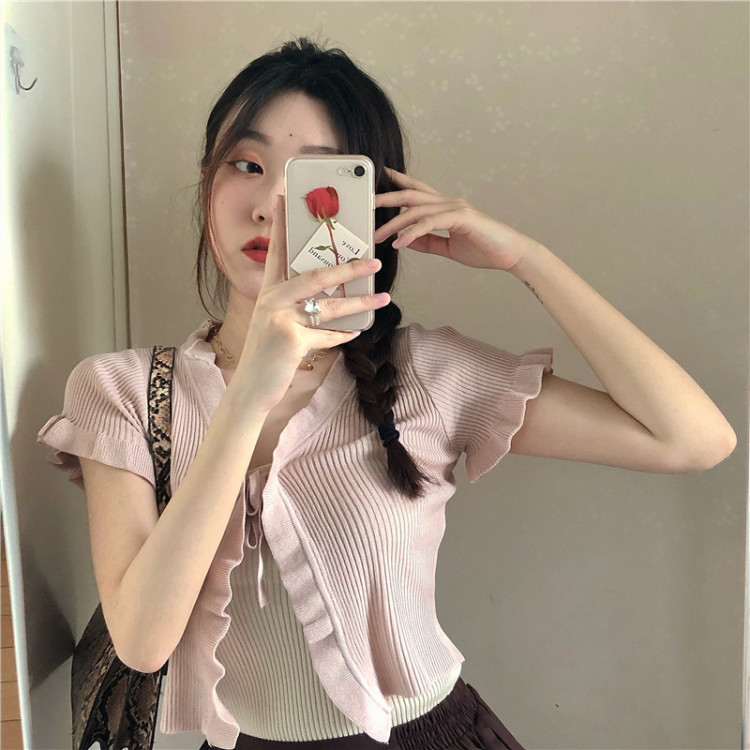 SUXI Áo Kiểu Tay Ngắn Màu Trơn Cho Nữ (5 Màu)