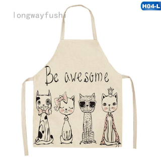 Tạp dề cotton lanh chống thấm nước họa tiết mèo hoạt hình đáng yêu