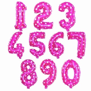 Bóng số hồng tim balloon number 70cm bso06