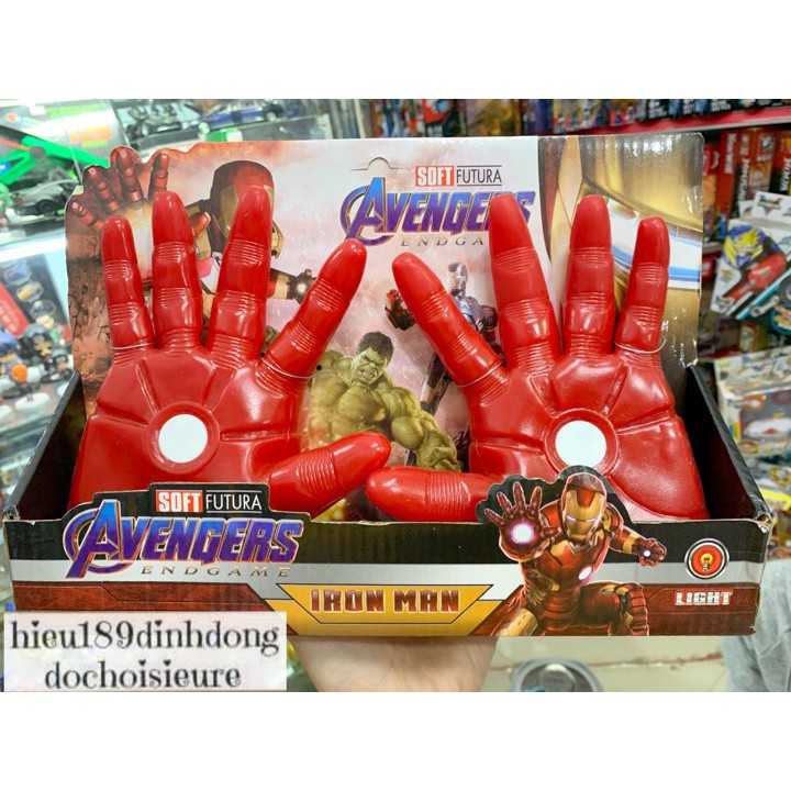 Găng tay người sắt iron man bằng cao su có đèn (ảnh thật kèm video)