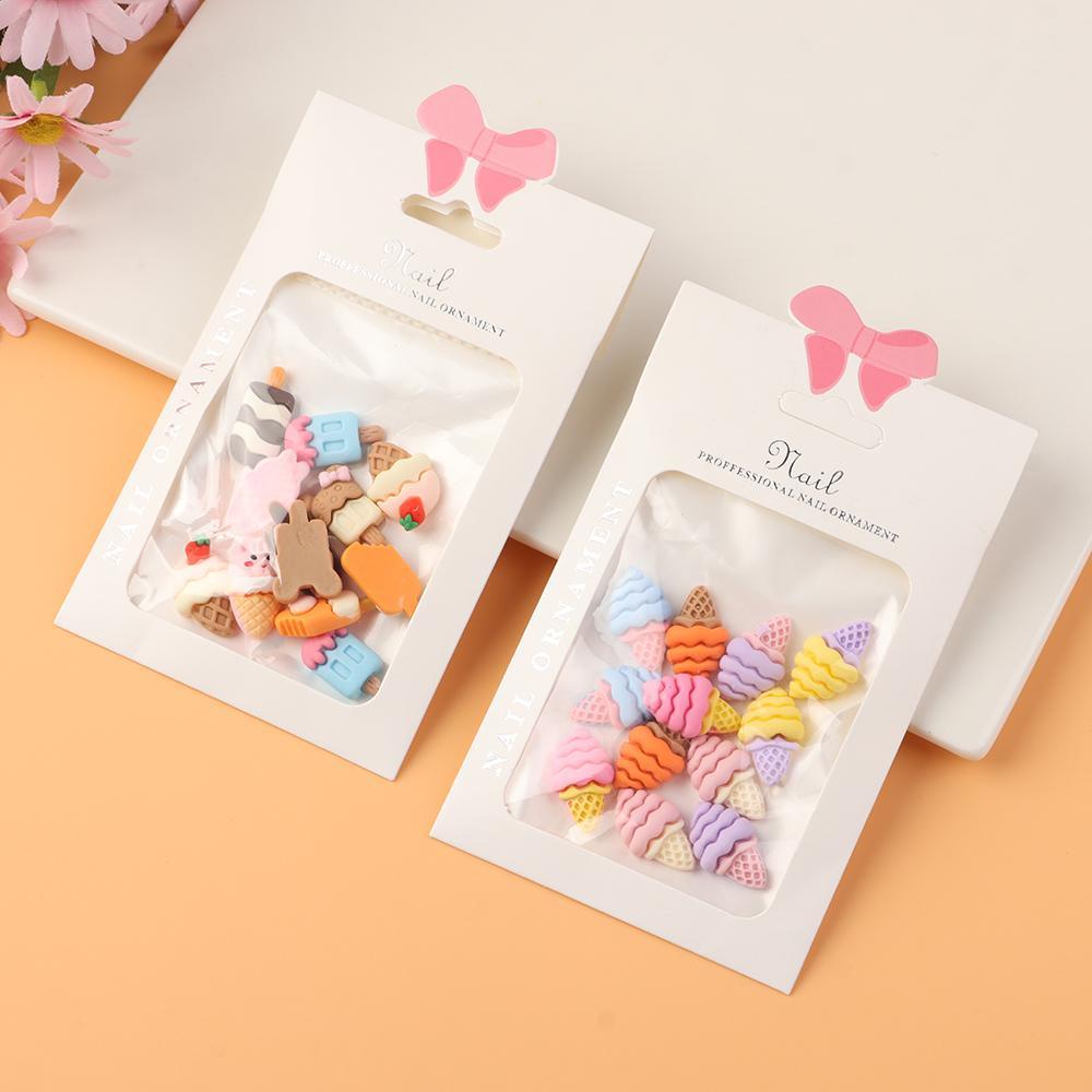 Set 12 Phụ Kiện Trang Trí Móng Tay DIY Hình Hoa Hoạt Hình Xinh Xắn