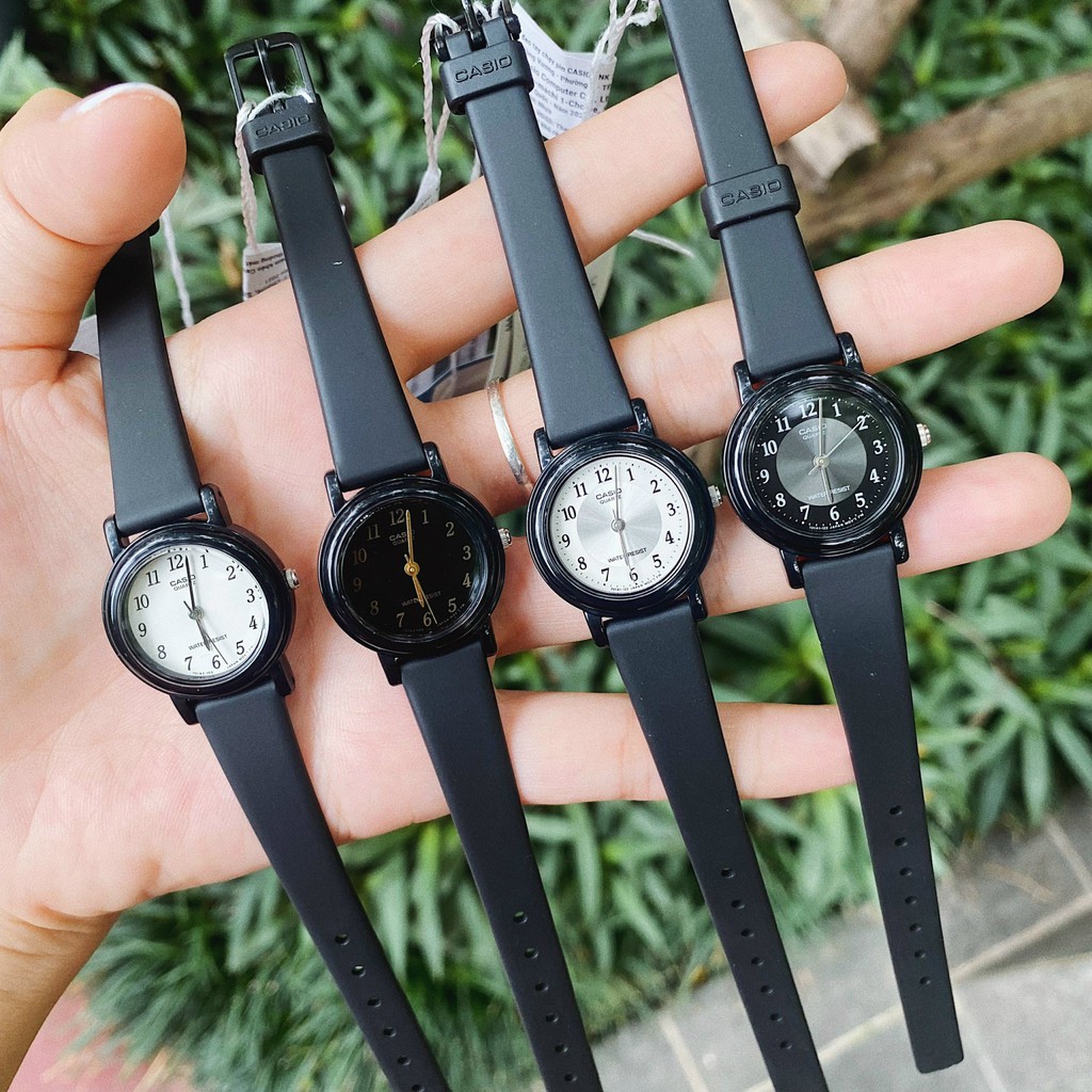 Đồng hồ nữ casio chính hãng chống nước 3atm , dây nhựa màu đen - LQ139