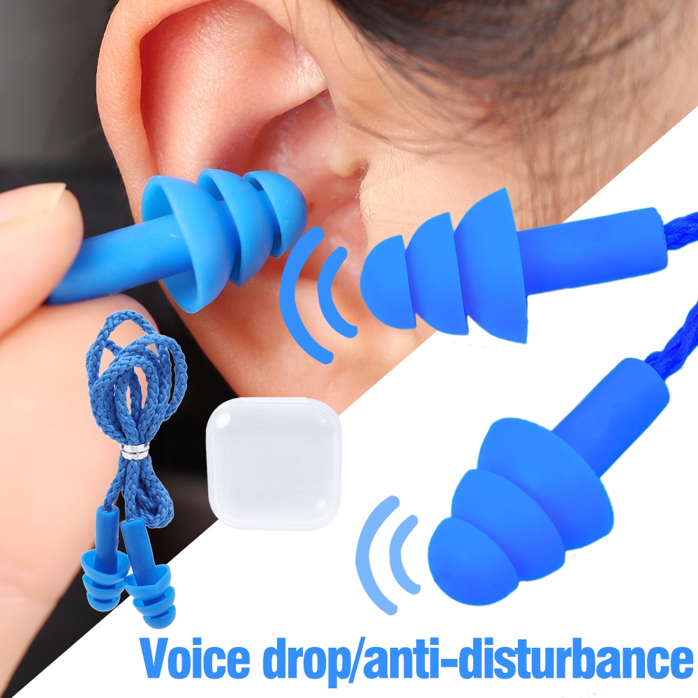 1 Cặp Nút Bịt Tai Chống Ồn/Chống Nước Bằng Silicone Khi Bơi Lội