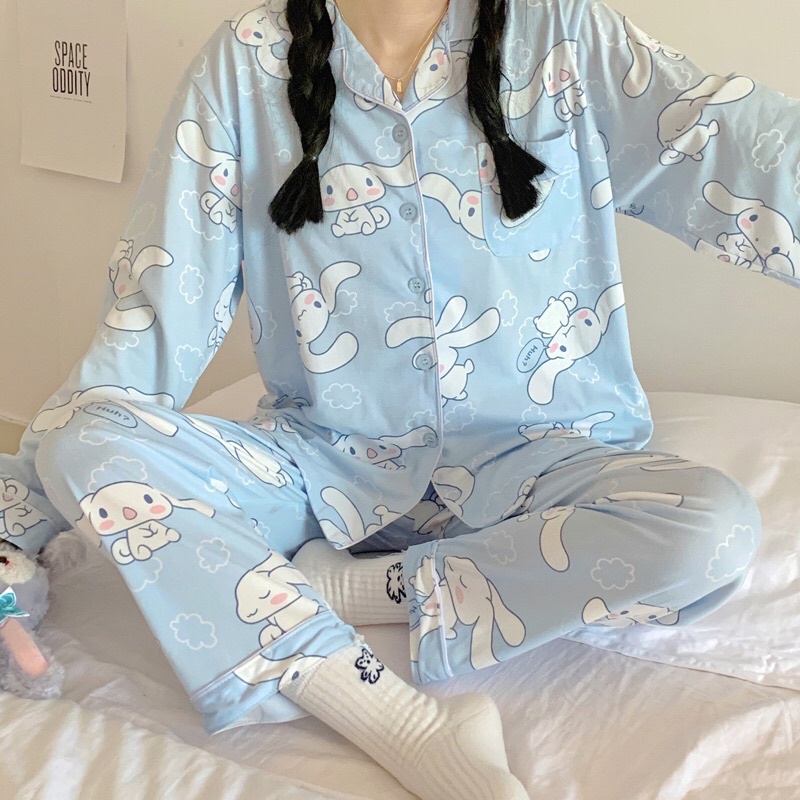 Set đồ ngủ Pyjama hoạ tiết cinnamoroll trắng bự  basic hàn quốc