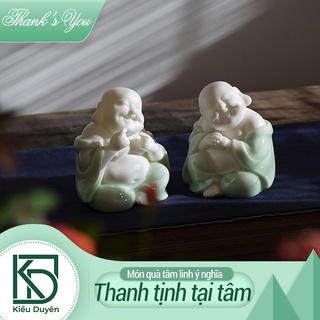 Bộ Tượng hai Phật Di Lặc bằng sứ trắng