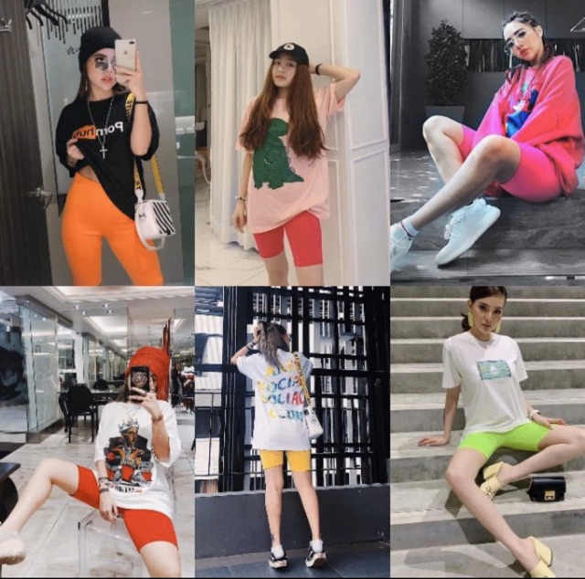 Legging đùi Thái Rainbow-Quần thun ngố Cam kết nhập chuẩn Thái (vải siêu mềm mịn) - Ảnh thật cuối