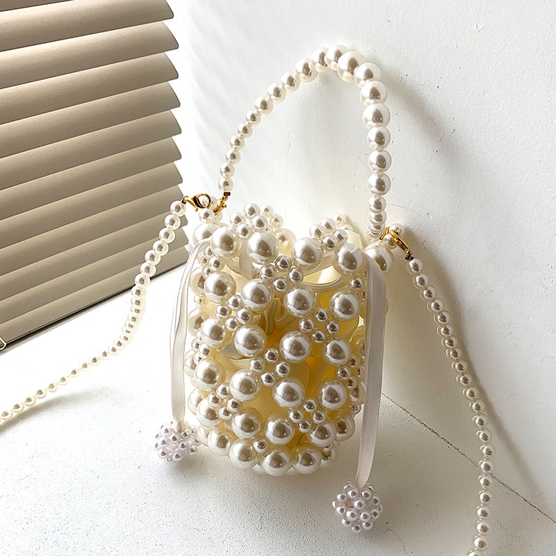 IELGY Túi Đeo Vai Đính Ngọc Trai Thời Trang Sang Trọng Cho Nữ