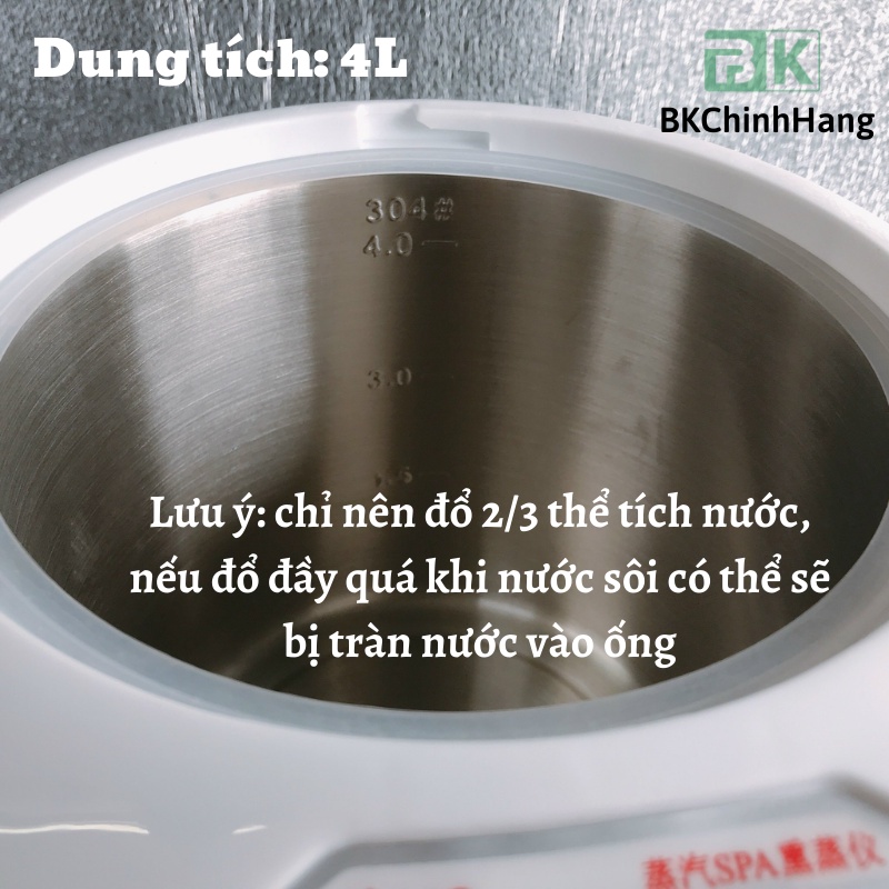 Nồi Xông Hơi 4L Hero Chính Hãng - Nồi Xông Hơi Toàn Thân, Xông Hơi Giải Cảm, Spa,... - BK Chính Hãng