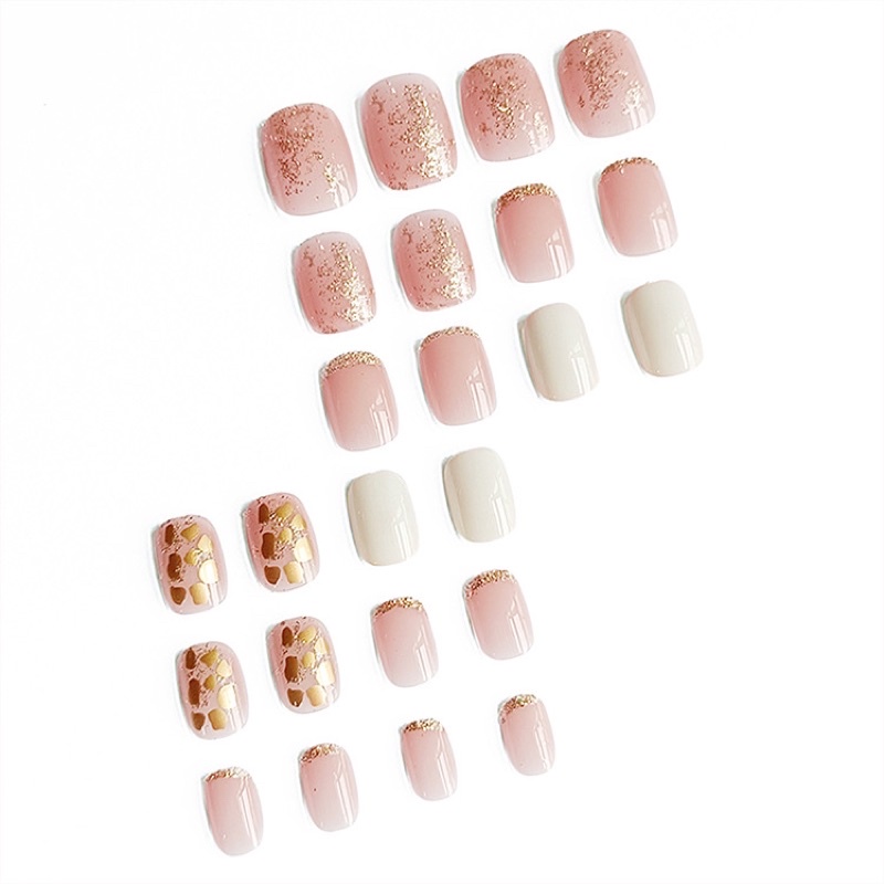 Set 24 móng giả N478 dáng móng ngắn ( Tặng kèm keo và dũa )