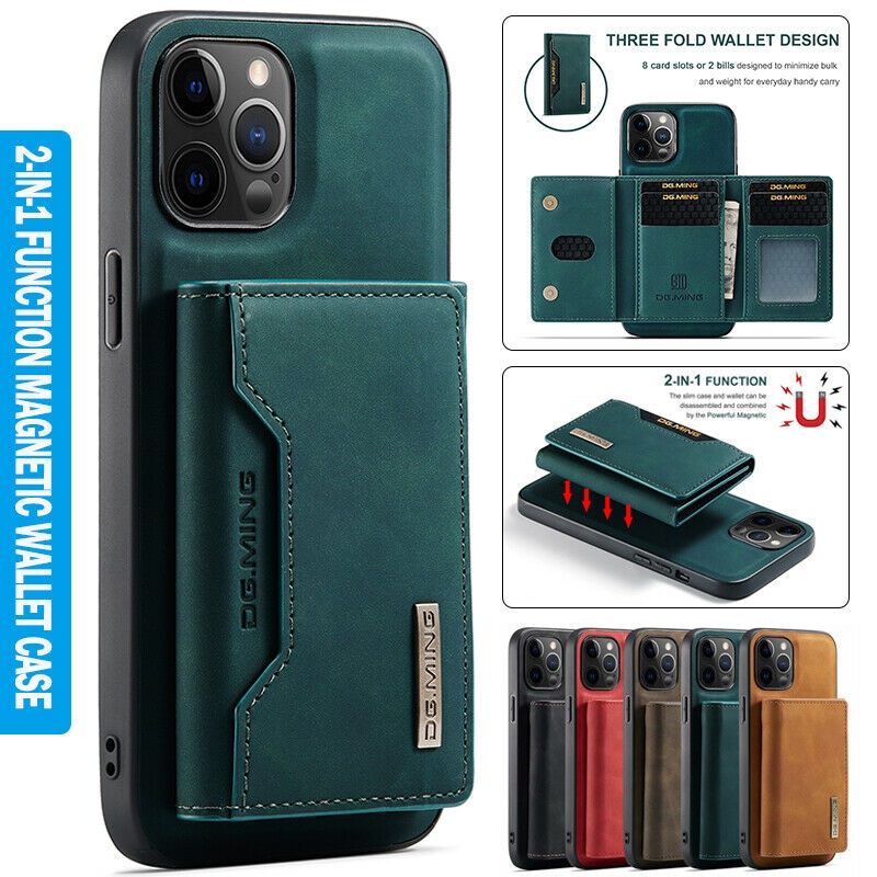 Bao da điện thoại dạng ví nắp lật nam châm 2 trong 1 thích hợp cho IPhone 13 pro 12 13mini 12 pro max 13 pro max 12 pro