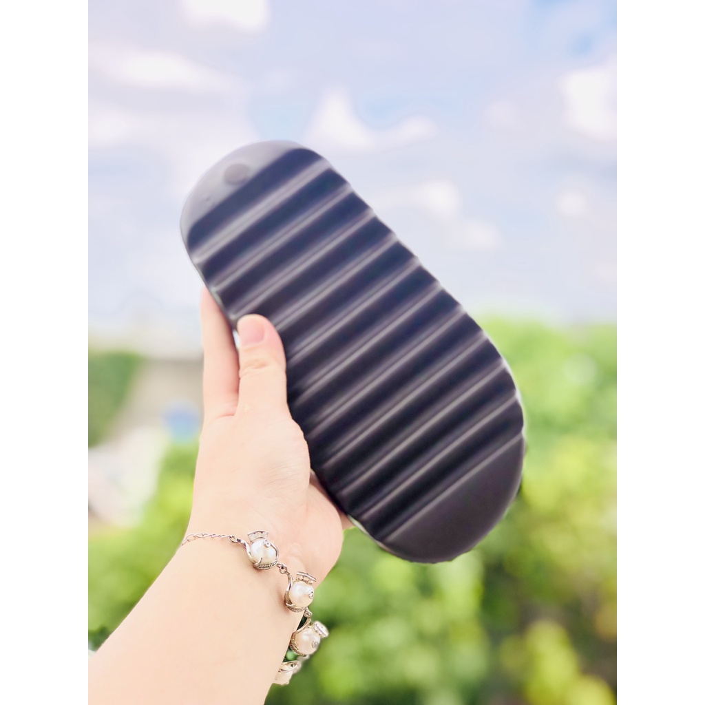 Dép unisex ❤️FREESHIP + Hộp❤️ dép lê đúc bánh mì slide quai ngang thể thao nam nữ đế in logo DAs, Y.Z-nâu