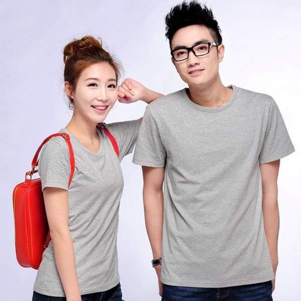 Áo Thun Trơn Áo Phông Cotton Unisex Nam Nữ Vải Dầy Mịn Đẹp Không Xù Lông màu xám