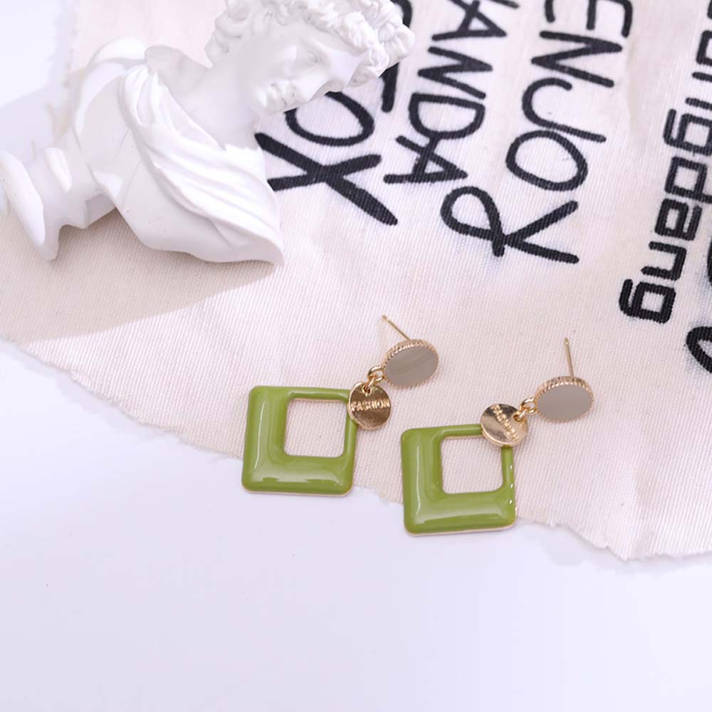 Hoa Tai Dáng Dài Hình Vuông Thanh Lịch Cho Nữ