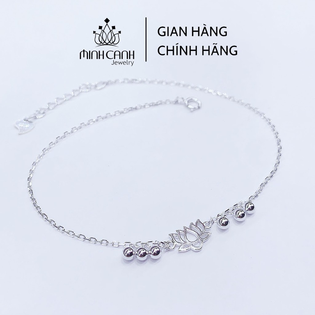 Lắc Chân Hoa Sen Mix Bi Bạc 925 - Minh Canh Jewelry