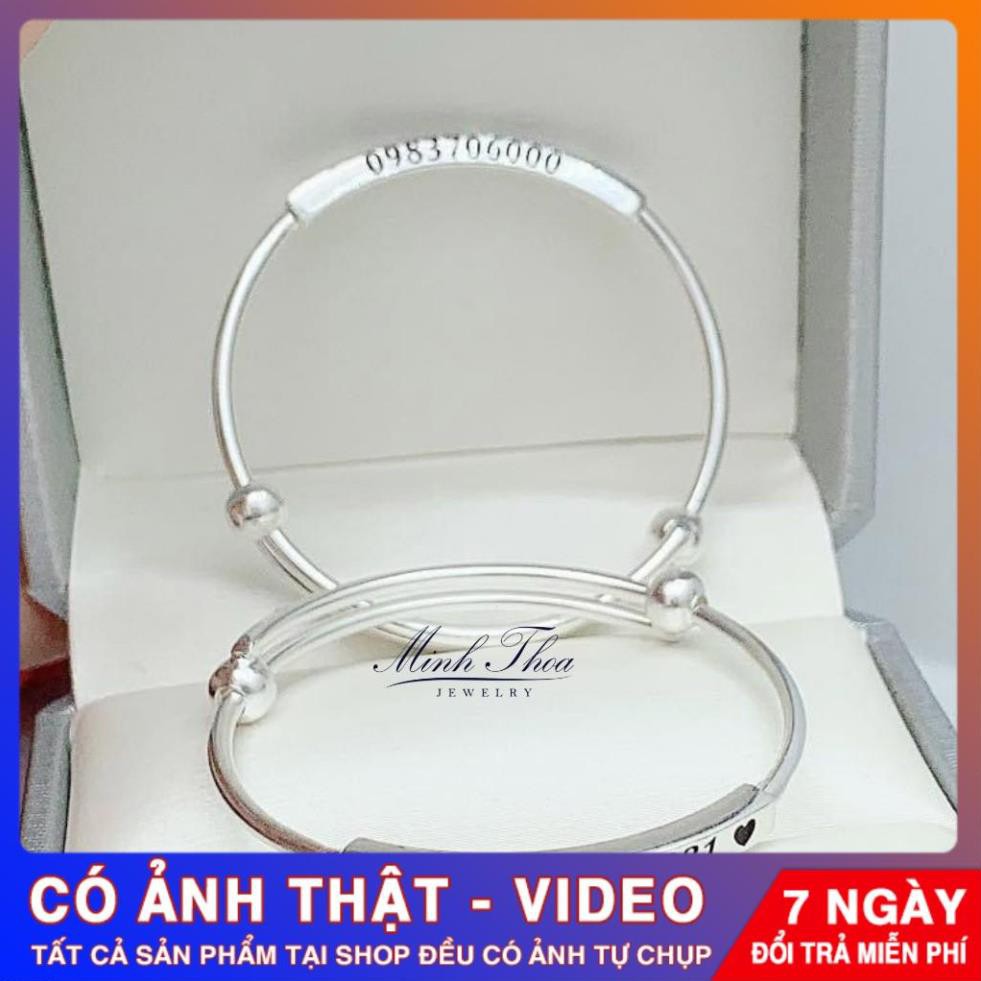 Lắc tay bạc khắc tên trẻ em, vòng tay bạc bé trai bé gái an toàn bền đẹp Tuấn Thoan JEWELRY