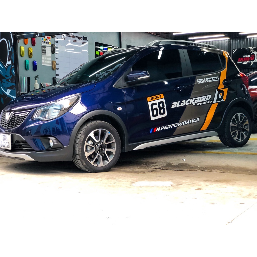 Decal mang phong cách thể thao cực chất dán trang trí xe Fadil