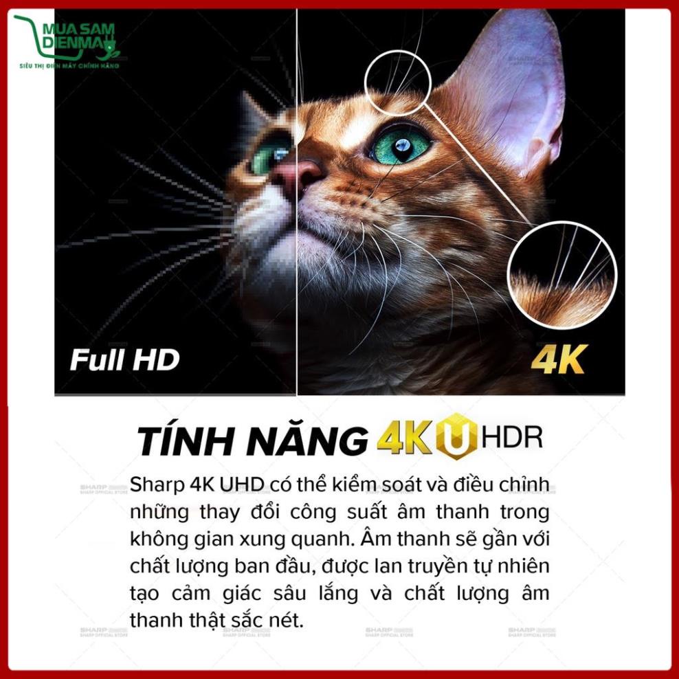 TV LED 4K 4T-C55DJ3X 55inch Sharp - Điều khiển bằng giọng nói Android 10