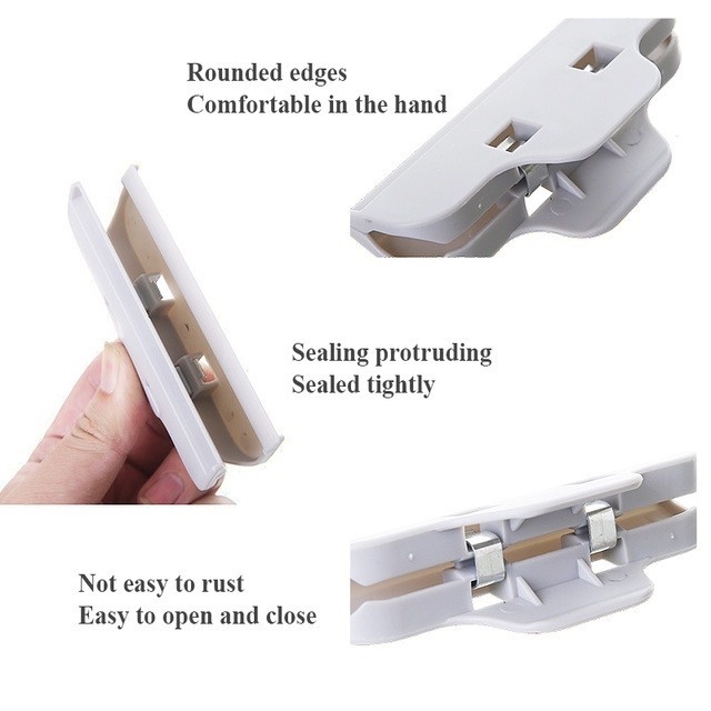 Kẹp miệng túi thực phẩm bằng nhựa mini co giãn chống ẩm tiện dụng