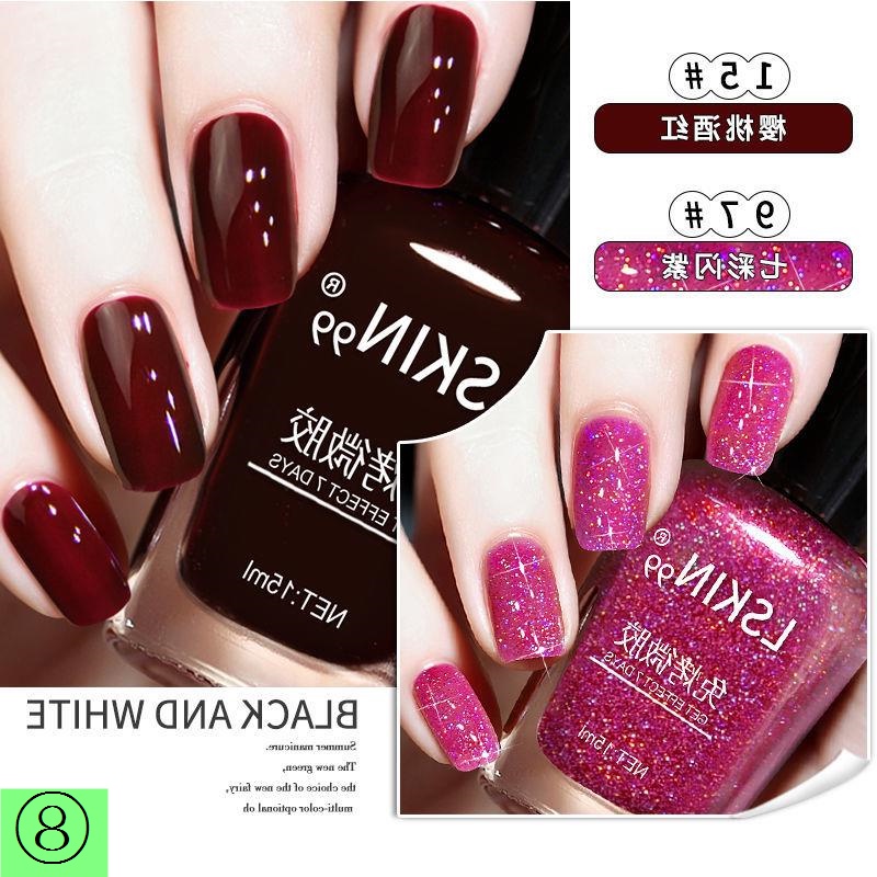 Sơn Móng Tay Màu Đỏ Rượu Vang Không Lộ Viền Lâu Trôi Không Thấm Nước Không Phai Màu Làm Trắng