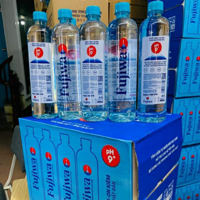 Nước uống Ion kiềm Fujiwa công nghệ Nhật Bản, thùng 24 chai 450ml