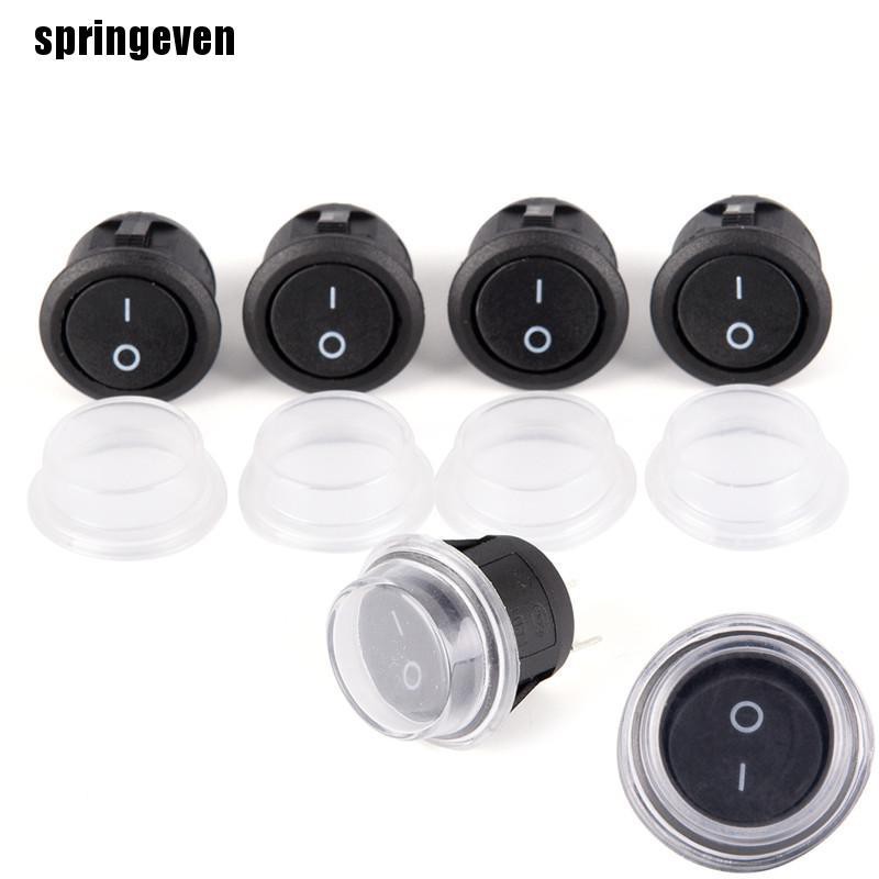 1 Công Tắc Tròn 2 Chấu ON-OFF + Vỏ Bọc Chống Thấm Nước Cho Xe Hơi