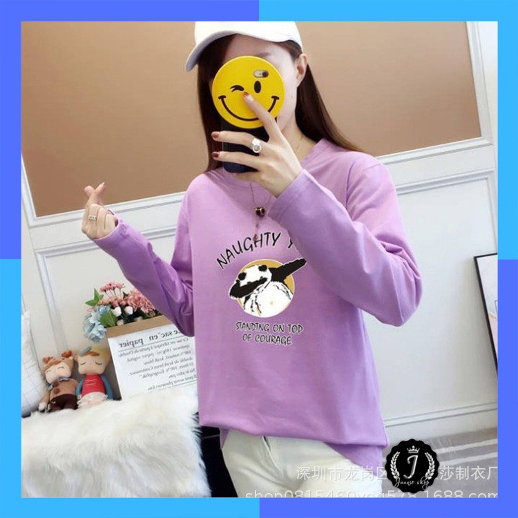 Áo phông trơn dài tay form rộng unisex - Thun cổ tròn dáng xuông NN10