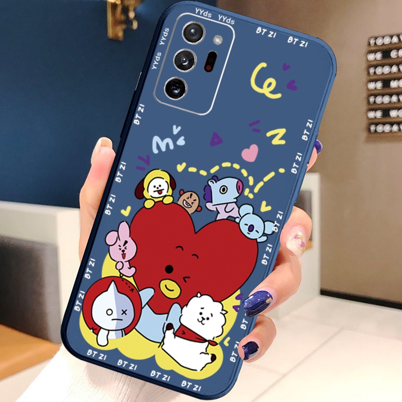 Ốp Điện Thoại Cạnh Vuông In Hình BTS Hoạt Hình Cho Samsung Galaxy Note 20 Ultra A30 A20 A50S A10 A12 M12 M10