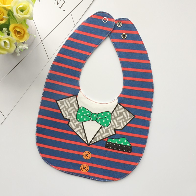 Yếm cotton 4 lớp chống thấm nước họa tiết hoạt hình cho bé