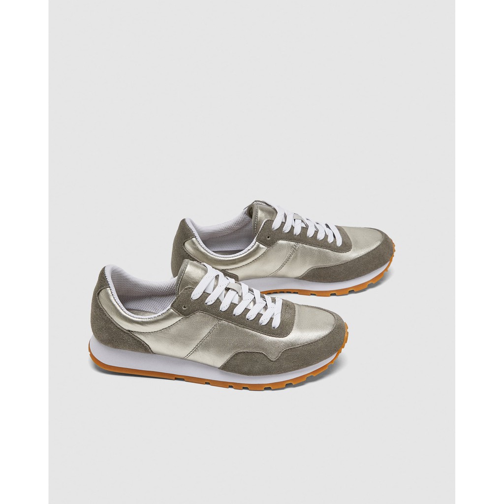 Giày thể thao phối da lộn Zara authentic