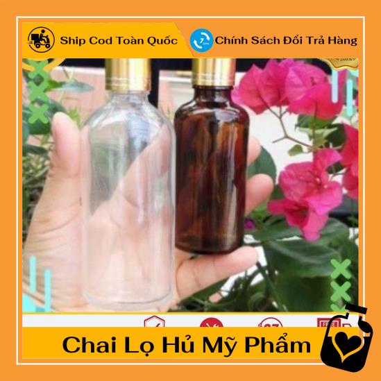 Lọ Chiết Serum ❤ Lọ đựng tinh dầu nắp vàng 50ml,100ml chiết mỹ phẩm , phụ kiện du lịch , phụ kiện du lịch