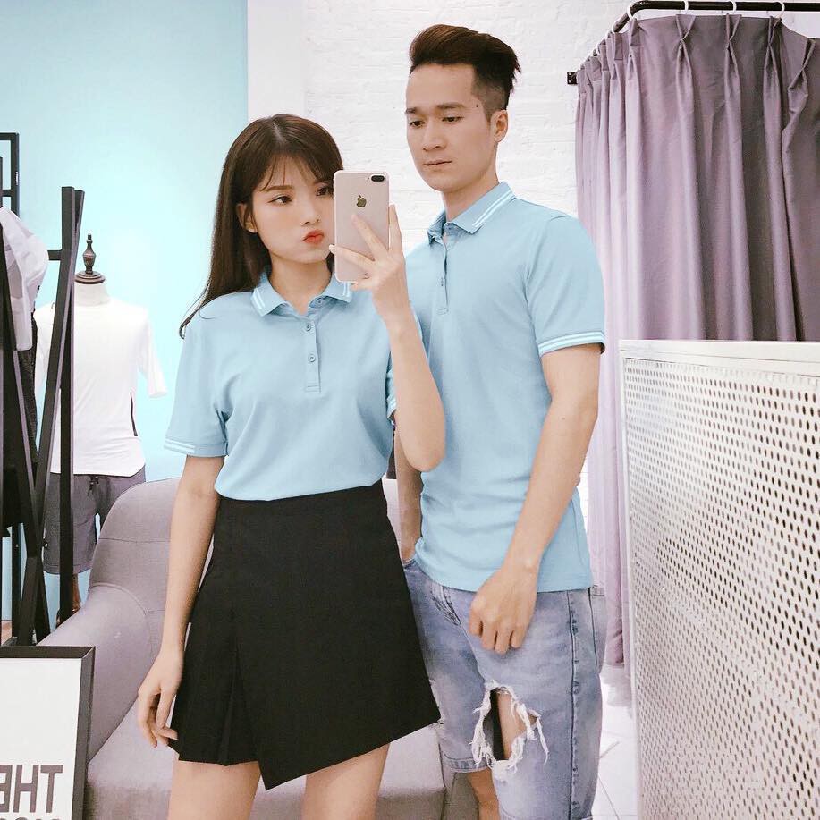 Áo đôi nam nữ cổ bẻ Áo đôi polo đẹp chất thun cotton 100%  ྇