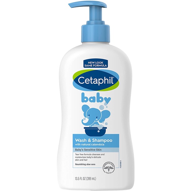(Mẫu mới)SỮA TẮM GỘI CETAPHIL BABY TINH CHẤT HOA CÚC ORGANIC 399ML - HÀNG MỸ (chai có vòi)