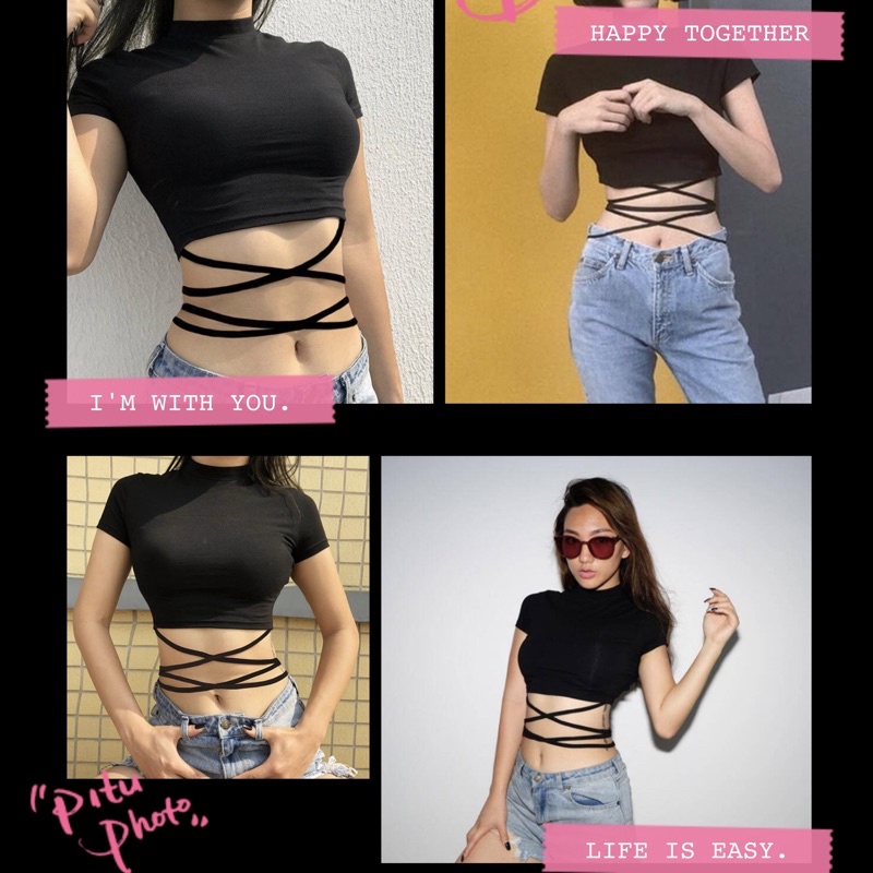 Áo croptop cột eo sexy basic NB3