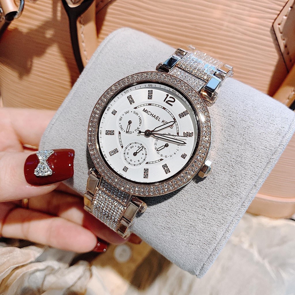 Đồng hồ MK nữ Authentic - Đồng hồ Michael Kors nữ Authentic MK6759 Parker full đá